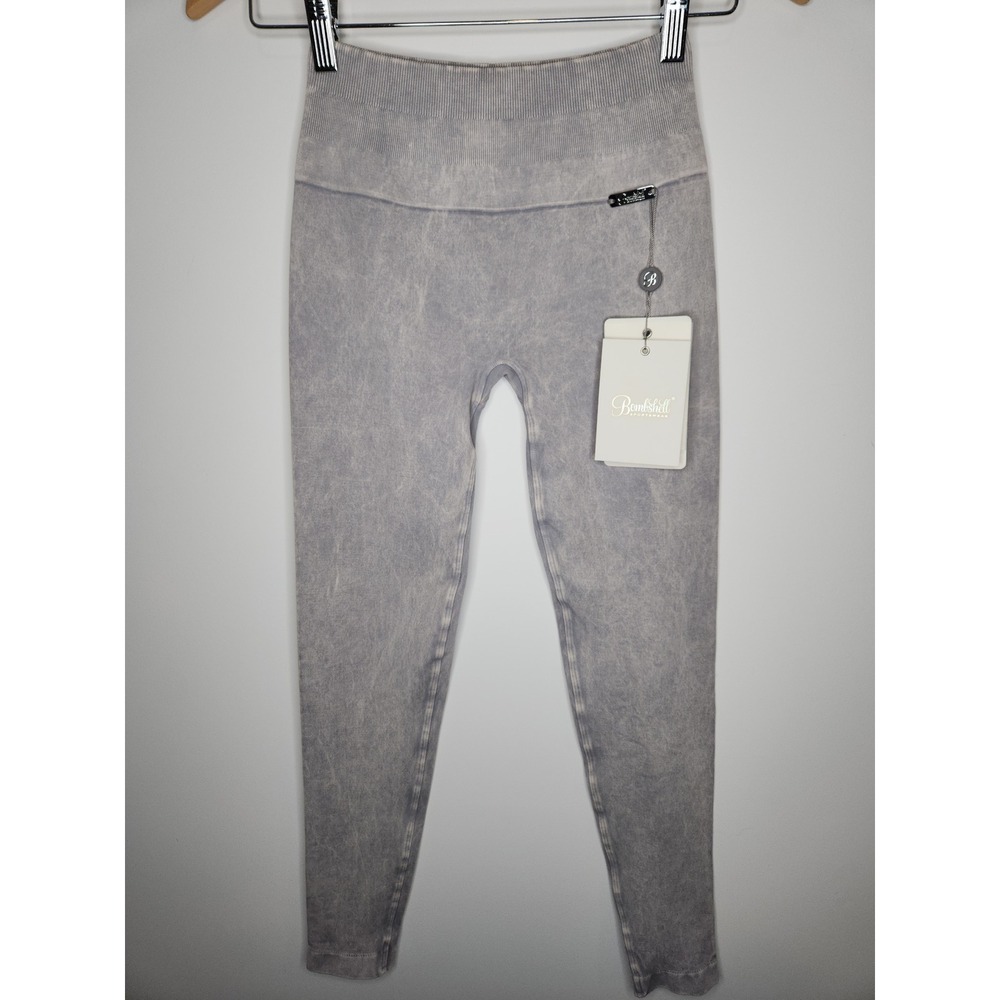 Bombshell Sportswear Mineral Seamless Leggings Lunar Grey Scrunch Butt XS NWT